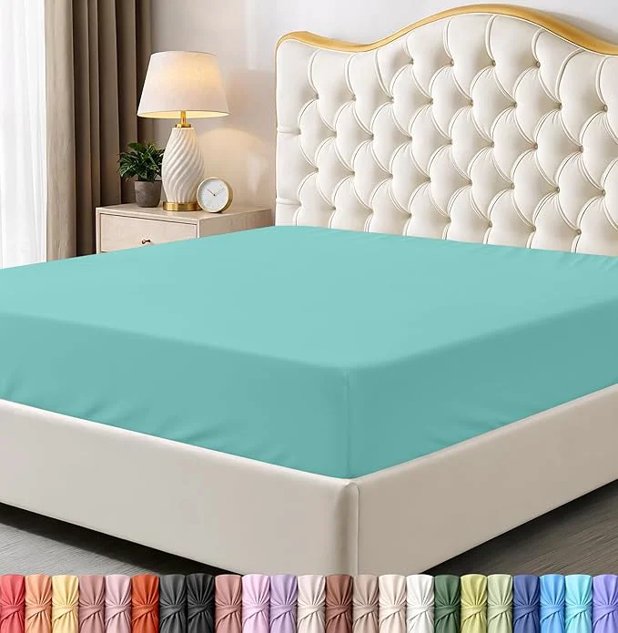 Functional Utopia Bedding Queen Fitted Sheet – Bottom Sheet – Deep Pocket – Soft Microfiber – Shrinkage and Fade Resistant – Easy Care -1 Fitted Sheet Only Spa Blue Convenient