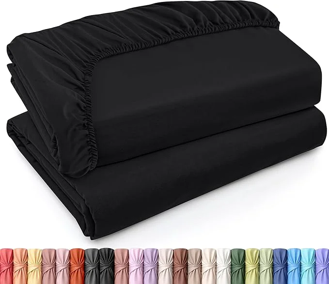 Prestigious Utopia Bedding Twin Fitted Sheets – Bulk Pack of 2 Bottom Sheets – Soft Brushed Microfiber – Deep Pockets – Shrinkage amp Fade Resistant – Easy Care Twin Black Powerful