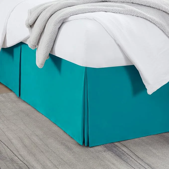 Practical Nestl Teal Full Bed Skirt – Full Size Bed Skirt 14 Inch Drop – Brushed Microfiber Bed Skirts – Hotel Quality Pleated Bed Skirt – Shrinkage amp Fade Resistant Easy-to-Use