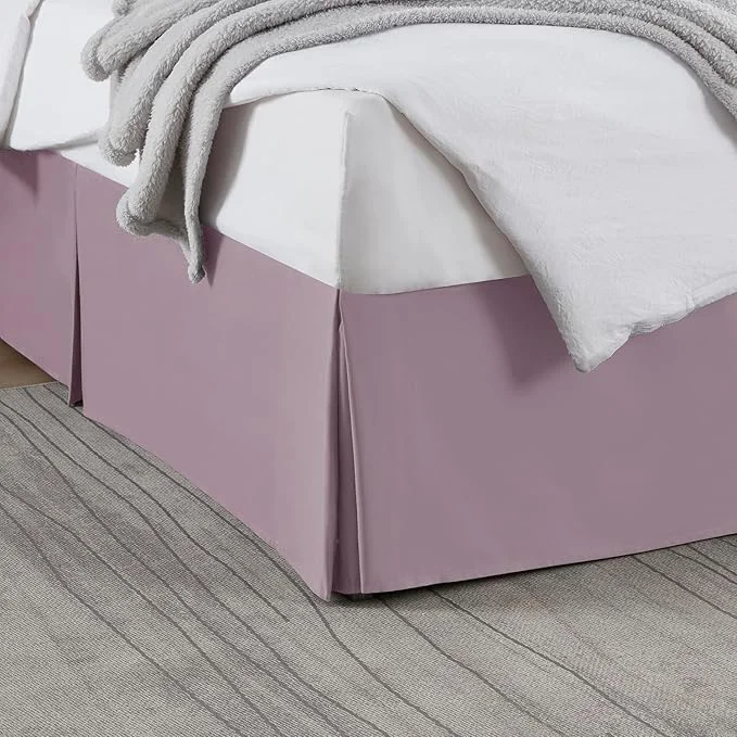 Artisan Nestl Dusty Purple Full XL Bed Skirt – Full XL Size Bed Skirt 14 Inch Drop – Brushed Microfiber Bed Skirts – Hotel Quality Pleated Bed Skirt – Shrinkage amp Fade Resistant Eco-Friendly