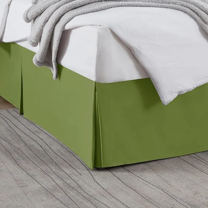 Convenient Nestl Calla Green Bed Skirt Queen Size – Queen Bed Skirt 14 Inch Drop – Brushed Microfiber Bed Skirts – Hotel Quality Pleated Bed Skirt – Shrinkage amp Fade Resistant Pure