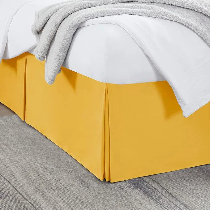 Sophisticated Nestl Yellow Bed Skirt Cal King Size – Cal King Bed Skirt 14 Inch Drop – Brushed Microfiber Bed Skirts – Hotel Quality Pleated Bed Skirt – Shrinkage amp Fade Resistant Relaxed