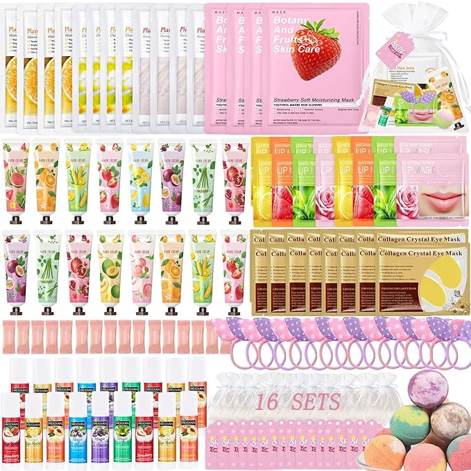 High-Grade 160 PCS Spa Party Supplies for Girls Women Include Facial Mask Hand Creams Stylish