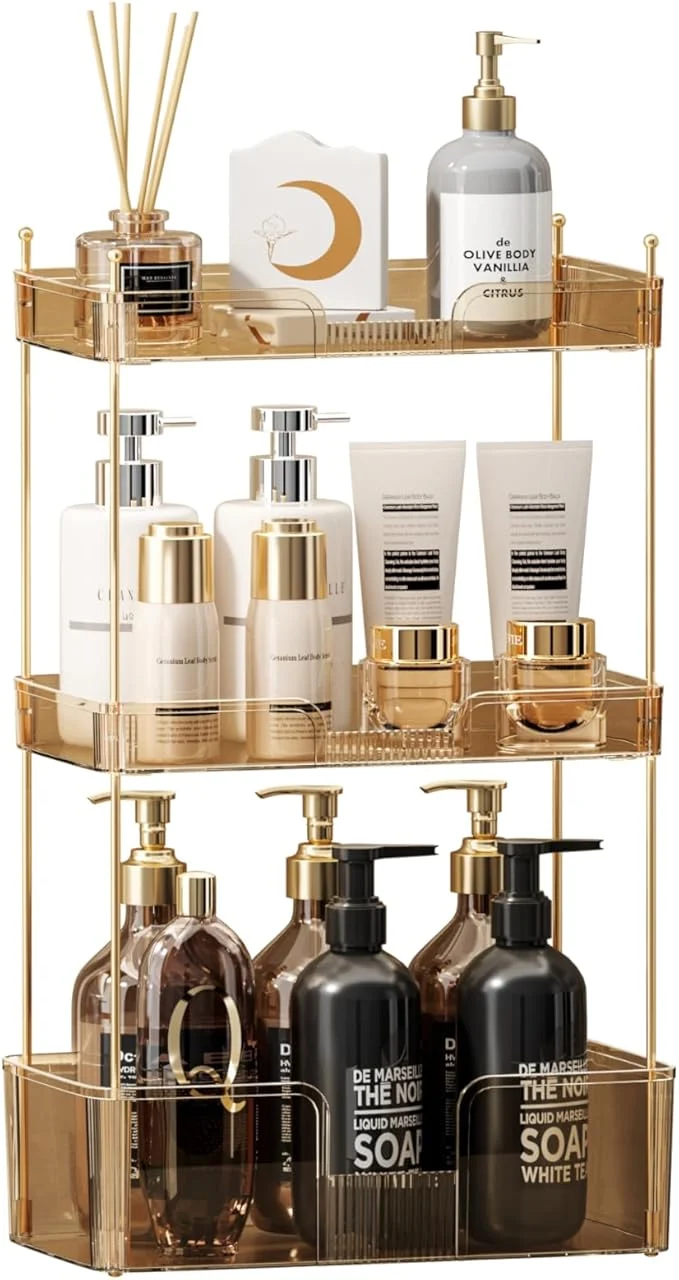 Versatile Akinbas 3 Tier Bathroom Organizer Countertop Makeup Perfume Tray Skincare Dependable