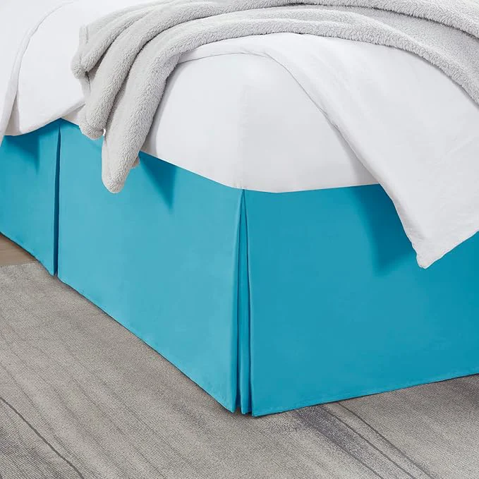 Expertly Made Nestl Beach Blue Full Bed Skirt – Full Size Bed Skirt 14 Inch Drop – Brushed Microfiber Bed Skirts – Hotel Quality Pleated Bed Skirt – Shrinkage amp Fade Resistant Authentic