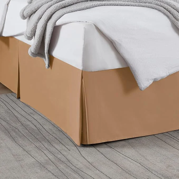 High-Quality Nestl Light Brown Twin XL Bed Skirt – Twin XL Size Bed Skirt 14 Inch Drop – Brushed Microfiber Bed Skirts – Hotel Quality Pleated Bed Skirt – Shrinkage amp Fade Resistant Lightweight