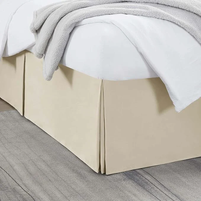 High-Quality Nestl Cream Bed Skirt Queen Size – Queen Bed Skirt 14 Inch Drop – Brushed Microfiber – Hotel Quality Pleated Bed Skirt – Shrinkage amp Fade Resistant High-Performance