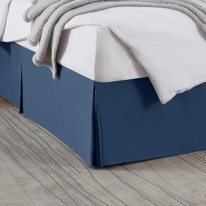 Powerful Nestl Navy Blue Twin XL Bed Skirt – Twin XL Size Bed Skirt 14 Inch Drop – Brushed Microfiber Bed Skirts – Hotel Quality Pleated Bed Skirt – Shrinkage amp Fade Resistant Elegant