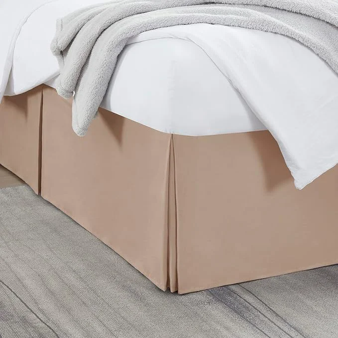 Selected Nestl Taupe Bed Skirt King Size – King Bed Skirt 14 Inch Drop – Brushed Microfiber Bed Skirts – Hotel Quality Pleated Bed Skirt – Shrinkage amp Fade Resistant Classic