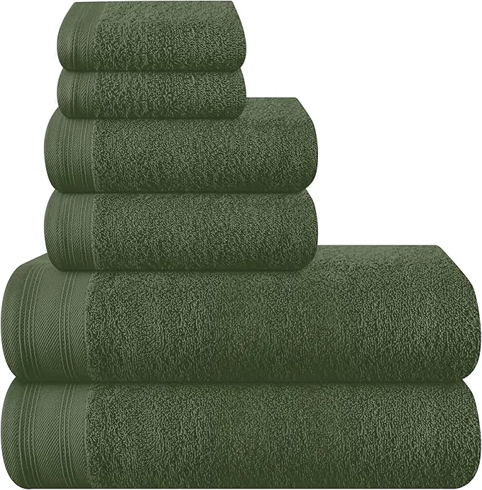 Proven Ultra Soft 6 Pack Cotton Towel Set Contains 2 Bath Towels 28×55 inch 2 Hand Elegant