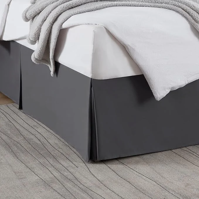Reliable Nestl Dark Gray Bed Skirt Cal King Size – Cal King Bed Skirt 14 Inch Drop – Brushed Microfiber Bed Skirts – Hotel Quality Pleated Bed Skirt – Shrinkage amp Fade Resistant Fine Crafted