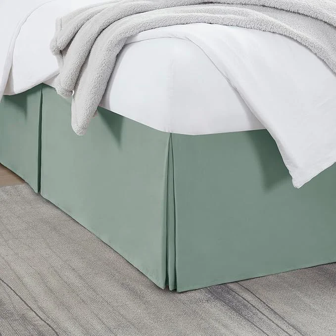 Stylish Nestl Beach Blue Bed Skirt Queen Size – Queen Bed Skirt 14 Inch Drop – Brushed Microfiber Bed Skirts – Hotel Quality Pleated Bed Skirt – Shrinkage amp Fade Resistant Versatile