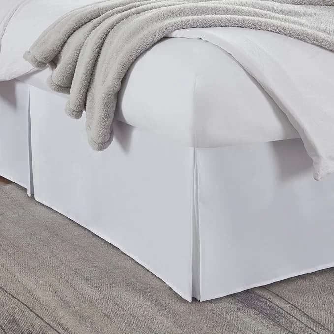 Casual Nestl White Bed Skirt Cal King Size – Cal King Bed Skirt 14 Inch Drop – Brushed Microfiber Bed Skirts – Hotel Quality Pleated Bed Skirt – Shrinkage amp Fade Resistant Professional