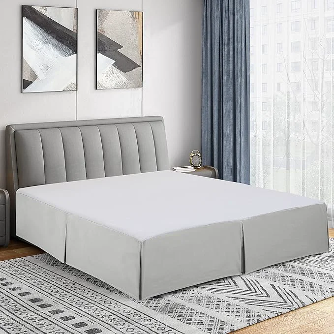 Carefully Designed Cathay Home Double Brushed Microfiber Pleated Easy Fit Bed Skirt Ultra Soft Fade and Wrinkle Resistant – Light Grey Twin Powerful