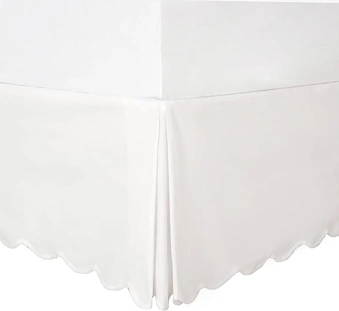 Advanced HIG Off-White Chic Queen Bed Skirt – Easy Fit Scallop Edge Pleated Bedskirts 14 Inch Drop Anti-Slip Dust Ruffle Thick Fabric for Enhanced Privacy Pre-Washed for Long-Lasting Use N60022 Crafted
