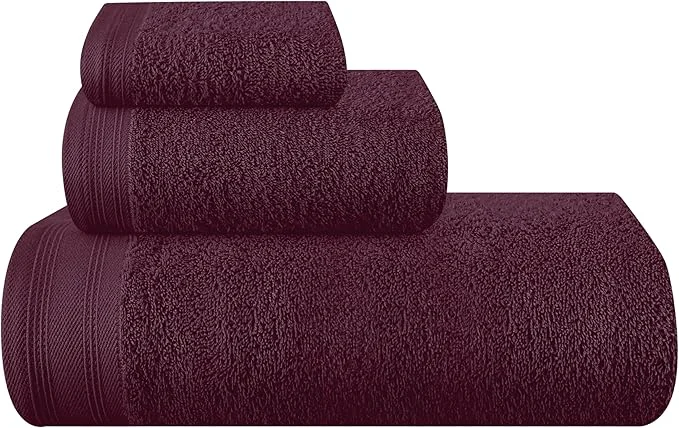 Stylish Ultra Soft 3 Pack Cotton Towel Set Contains a Bath Towels 28×55 inch a Hand High-Performance