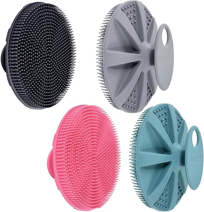 INNERNEED Food-Grade Soft Silicone Body Scrubber Shower Brush Handheld Reliable