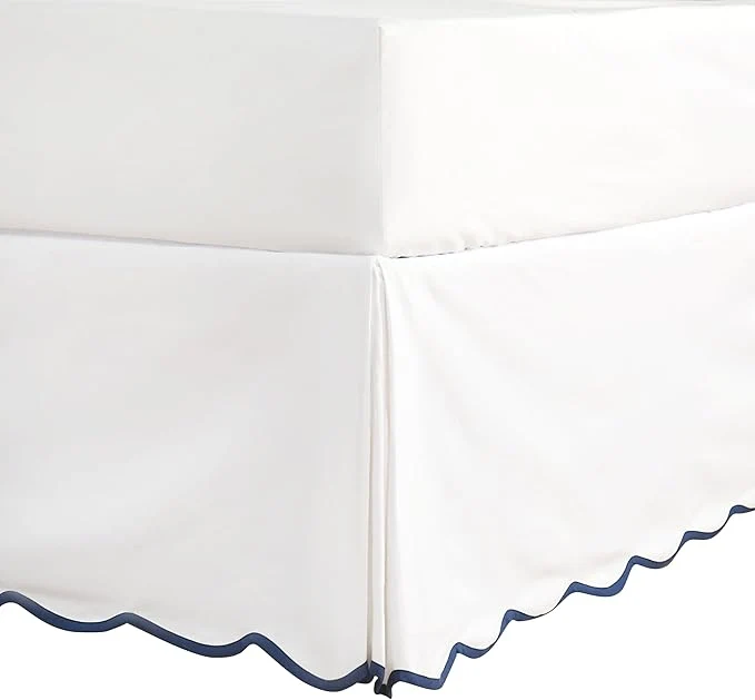 Safe HIG Off-White Chic Full Bed Skirt – Easy Fit Scallop Edge Pleated Bedskirts 14 Inch Drop Anti-Slip Dust Ruffle Thick Fabric for Enhanced Privacy Pre-Washed for Long-Lasting Use N60022 Fine Crafted