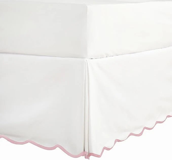 Practical HIG Off-White Chic Full Bed Skirt – Easy Fit Scallop Edge Pleated Bedskirts 14 Inch Drop Anti-Slip Dust Ruffle Thick Fabric for Enhanced Privacy Pre-Washed for Long-Lasting Use N60022 Prestigious