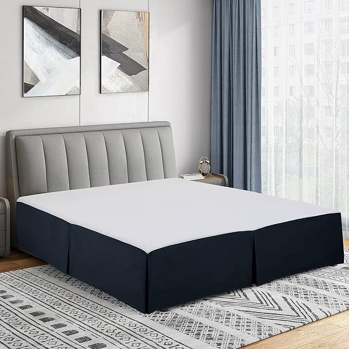 Practical Cathay Home Double Brushed Microfiber Pleated Easy Fit Bed Skirt Ultra Soft Fade and Wrinkle Resistant – Navy Full Fine Crafted