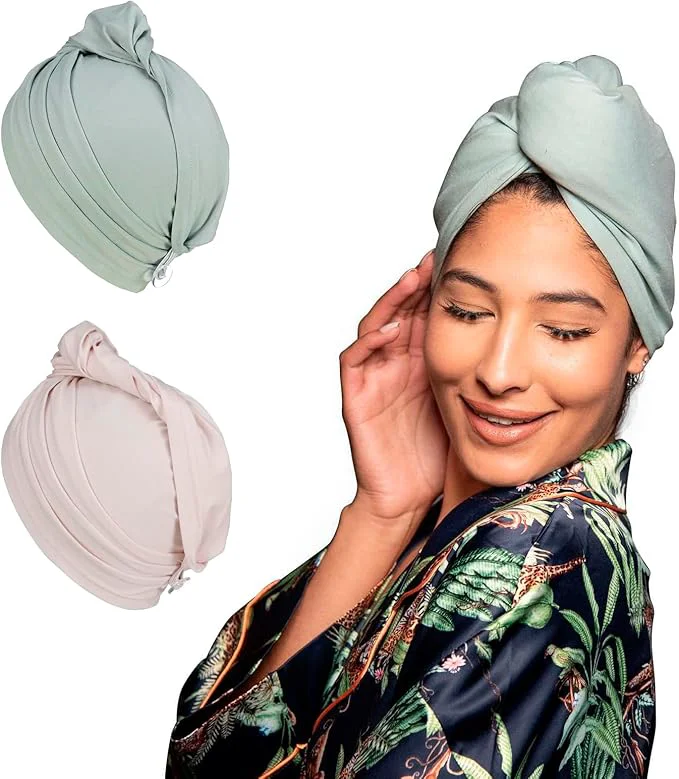 2 PCS Tee Shirt Drying Wrap Frizz Soft Lightweight Flexible Hair World-Class