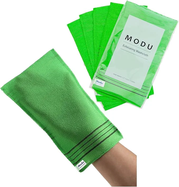 Premium Modu Korean Exfoliating Mitts Large 5PCS – Exfoliating Gloves Body Scrubber Superior