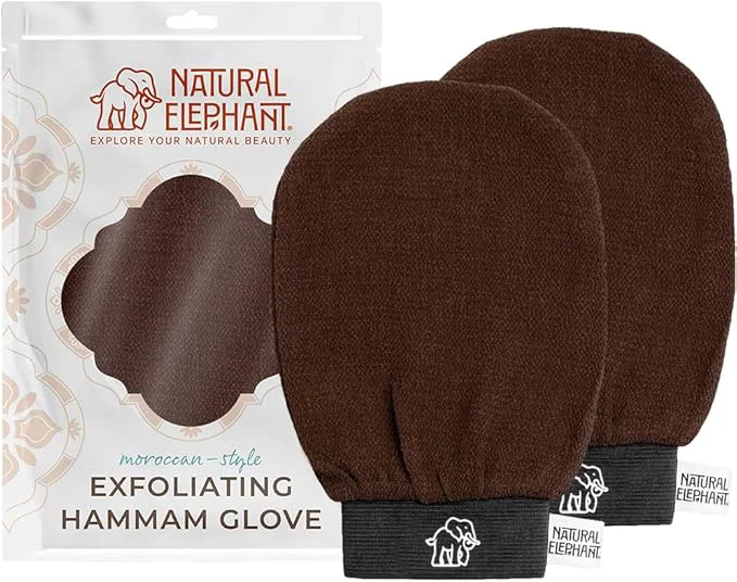Green Natural Elephant Exfoliating Hammam Glove Moroccan Kessa Body Scrub Prestigious