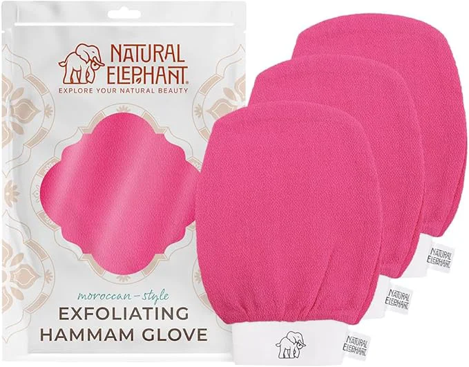 Artisan Natural Elephant Exfoliating Hammam Glove Moroccan Kessa Body Scrub Luxury