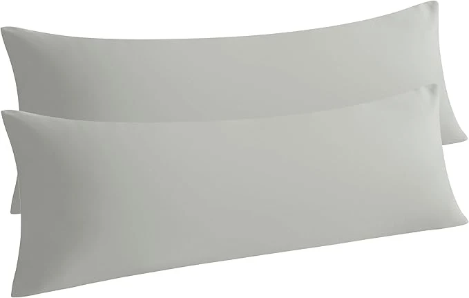 Versatile NTBAY Body Pillowcase Set of 2 20×54 inches Light Grey Soft Wrinkle Fade Resistant Envelope Closure Microfiber 2 Pieces Innovative