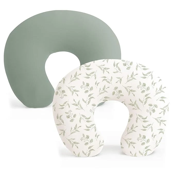 Premium Konssy 2 Pack Nursing Pillow Covers Stretchy and Soft Nursing Cover for Breastfeeding Pillows Pillow Slipcover for Baby Girls Boys Newborn Green Green Leaves Prestigious