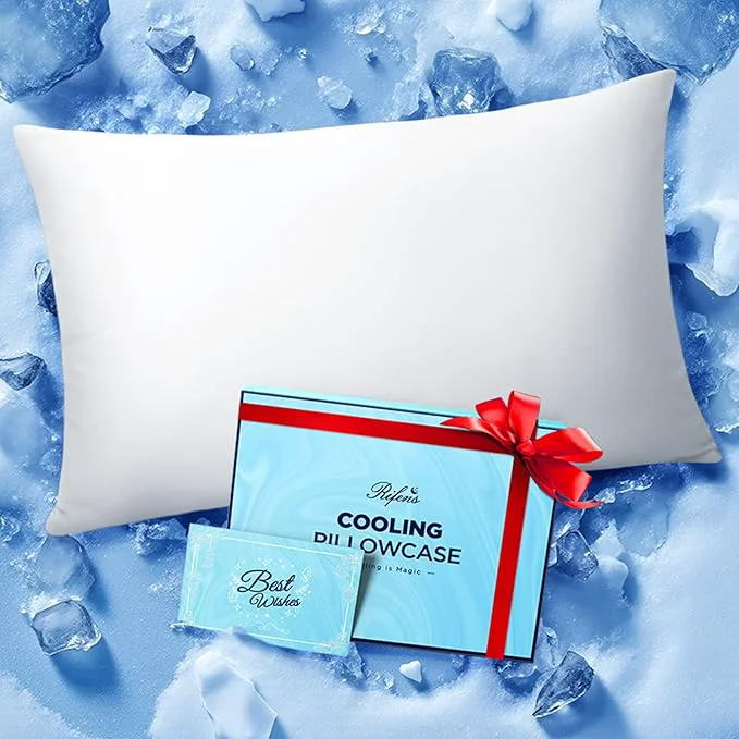 Detailed Ice Cooling Pillowcase for Hot Sleepers Instantly Cool Stays Cold All Night Softer Than Silk Pillow Cases Pillow Covers with Invisible Zipper Gift for Men amp Women – Queen Size White 1 Pack Trendy