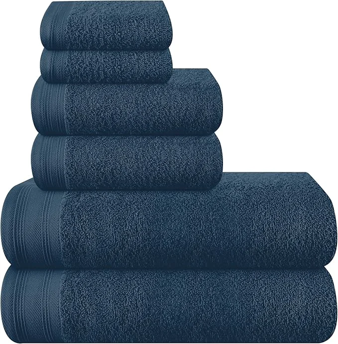 Selected Ultra Soft 6 Pack Cotton Towel Set Contains 2 Bath Towels 28×55 inch 2 Hand Stylish