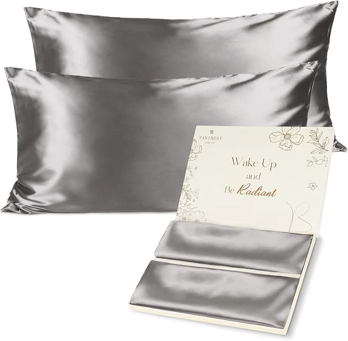 High-Quality Yani Satin Pillowcase King Size Pillow Cases Set of 2 – Silk Pillow Cases for Hair and Skin with Zipper Silk Pillow Cases King for 20 quot x40 quot Exquisite Packaging for Women Men Organic