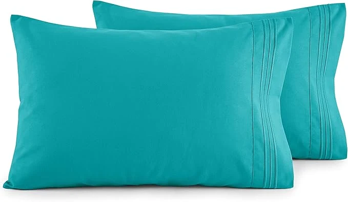 Easy-to-Use Elegant Comfort Luxury Ultra-Soft 2-Piece Pillowcase Set – 1500 Premium Hotel Quality Microfiber Double Brushed – Wrinkle Resistant Standard Queen Turquoise First-Class