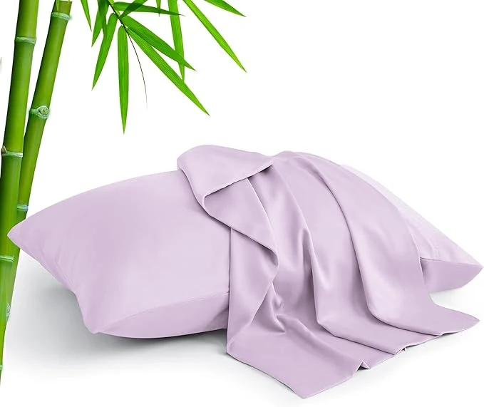 Flexible BEDELITE Pillow Cases Standard Size Set of 2 Rayon Derived from Bamboo Cooling Pillow Cases for Hot Sleepers amp Night Sweats Breathable and Silky Soft Envelope Pillowcases Light Purple 20 quot x26 quot Powerful