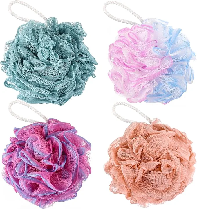 Traditional BTYMS 75g pc Bath Loofah Mesh Puffs Large Body Exfoliating Shower Sponges Fashionable