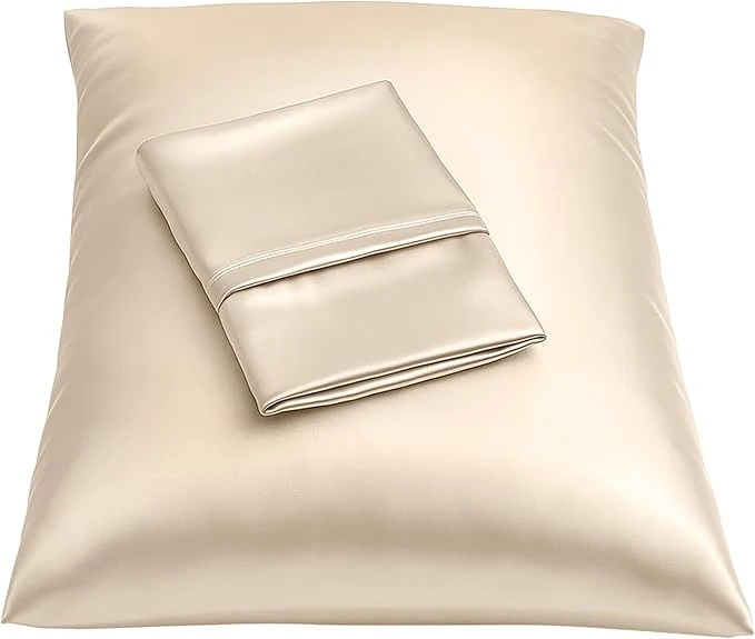 Dependable BLISSFORD Satin Pillowcase with Zipper for Hair and Skin Care Feels Soft and Cool Like a Silk Pillowcase Satin Pillow Cases 2 Pack Slik Pillow Cover Light Beige – King Size Set of 2 Classic