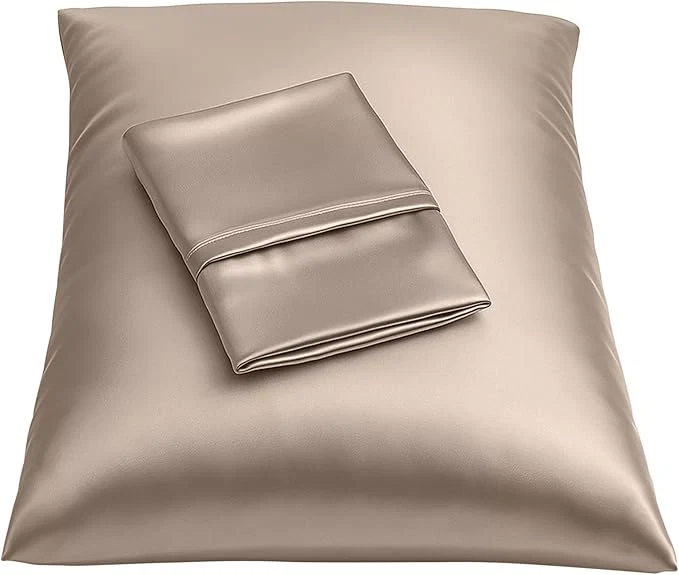 Green BLISSFORD Satin Pillowcase with Zipper for Hair and Skin Care Feels Soft and Cool Like a Silk Pillowcase Satin Pillow Cases 2 Pack Slik Pillow Cover Pewter Queen Size – Set of 2 Official