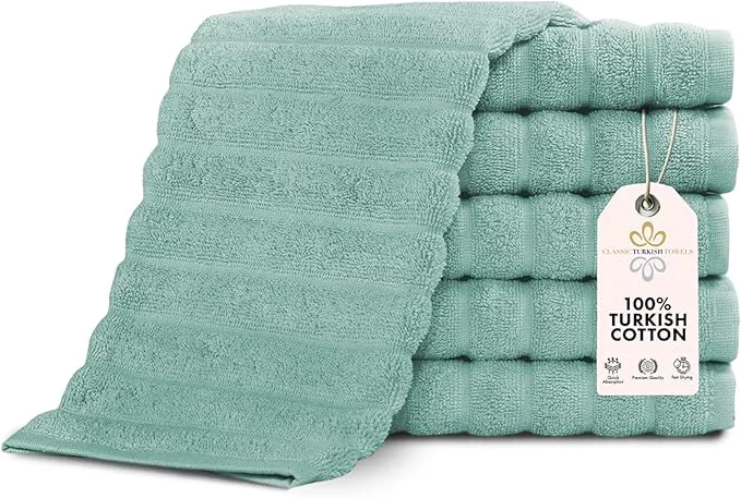 Solid Classic Turkish Towels CTT Luxurious Turkish Cotton Washcloths 6 Pack Safe
