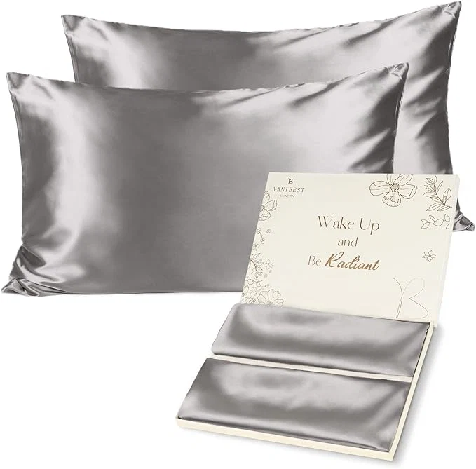 Functional Yani Satin Pillowcase Silk Pillow Cases for Hair and Skin with Zipper Queen Pillow Cases Set of 2 for 20 quot x30 quot Exquisite Packaging for Women Men Practical