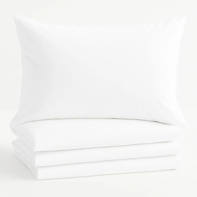 Outstanding Comfort Beddings Standard Pillowcases Set of 4 – Organic Cotton 600 Thread Count Sateen Soft amp Comfy Pillow Covers with Envelope Closure White Standard Size 20 x 26 Inches Elegant
