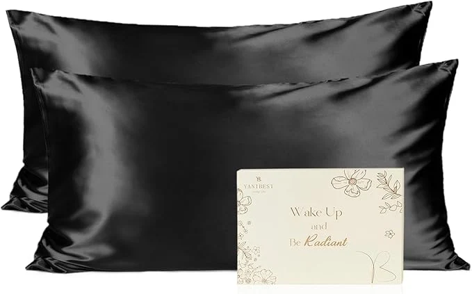 Responsible YANI Satin Pillowcase for Hair and Skin Care Silk Pillowcase 2 Pack King Size Pillow Cases Set of 2 -Satin Cooling Pillow Covers with Hidden Zipper Floral Print Crafted