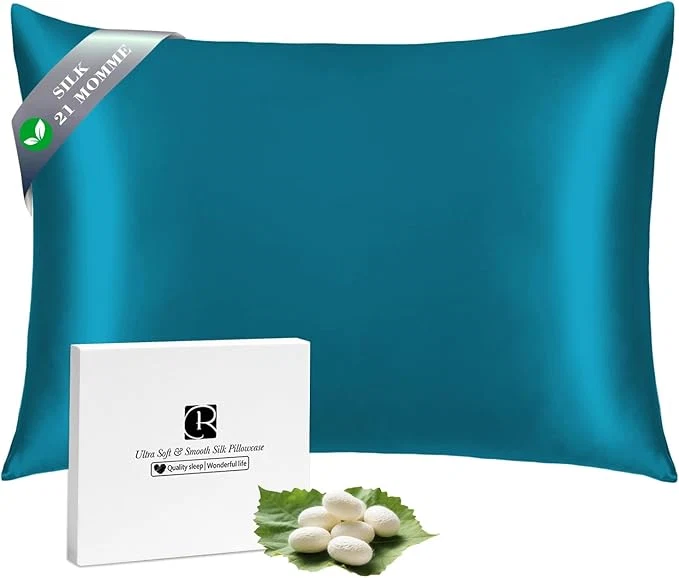 Dependable Ravmix Silk Pillow Cases with Zipper 21momme Mulberry Silk Pillowcase for Hair Skin Health Soft Smooth Breathable Cool Pillow Cover for Beauty Sleep with Gift Box 1PC King 20 quot x36 quot Peacock Blue Top-Quality