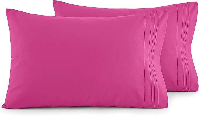 Sophisticated Elegant Comfort Luxury Ultra-Soft 2-Piece Pillowcase Set – 1500 Premium Hotel Quality Microfiber Double Brushed – Wrinkle Resistant King Size Pink Reliable