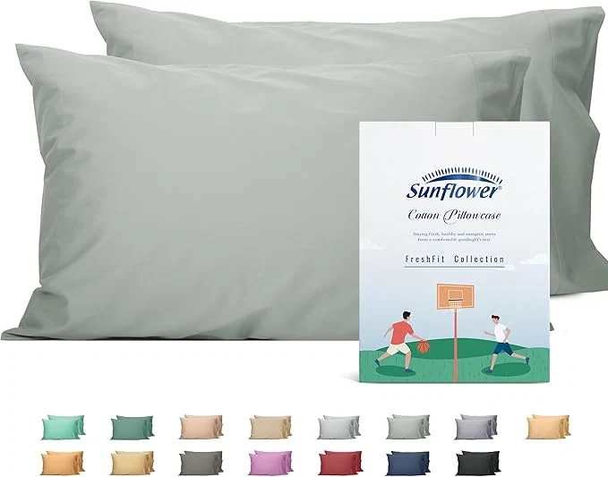 Practical Sunflower King Pillowcases Set of 2 Cotton King Pillow Cases 2 20×40 inches Storm Grey Soft and Breathable Optimized