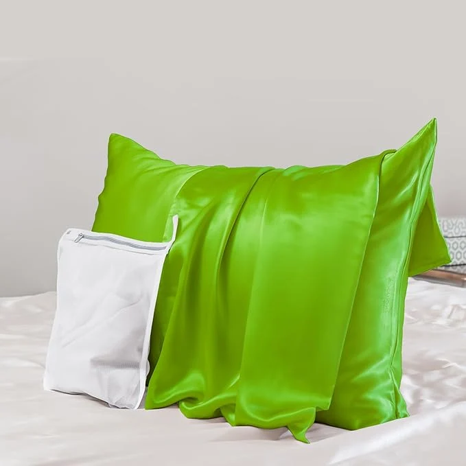 Original Design PROMEED 23 Momme Silk Pillowcase for Hair and Skin Both Sides Upgraded Grade 6A Mulberry Silk Pillow Case with Zipper Cooling Pillow Cases for Hot Sleepers Queen 20 quot x30 quot Green Organic