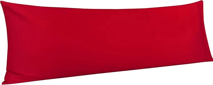 Quality NTBAY Egyptian Cotton Body Pillowcase – 500 Thread Count Cotton Body Pillow Cover – Soft and Breathable Envelope Closure Body Pillowcase for Adults 20×54 Inches Red Natural