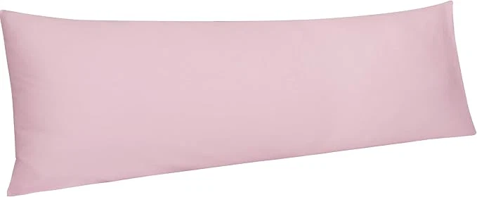 Versatile NTBAY Egyptian Cotton Body Pillowcase – 500 Thread Count Cotton Body Pillow Cover – Soft and Breathable Envelope Closure Body Pillowcase for Adults 20×54 Inches Pink Superior