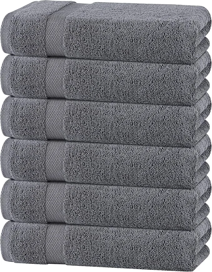 Exclusive White Classic Wealuxe Grey Towels Long-Lasting