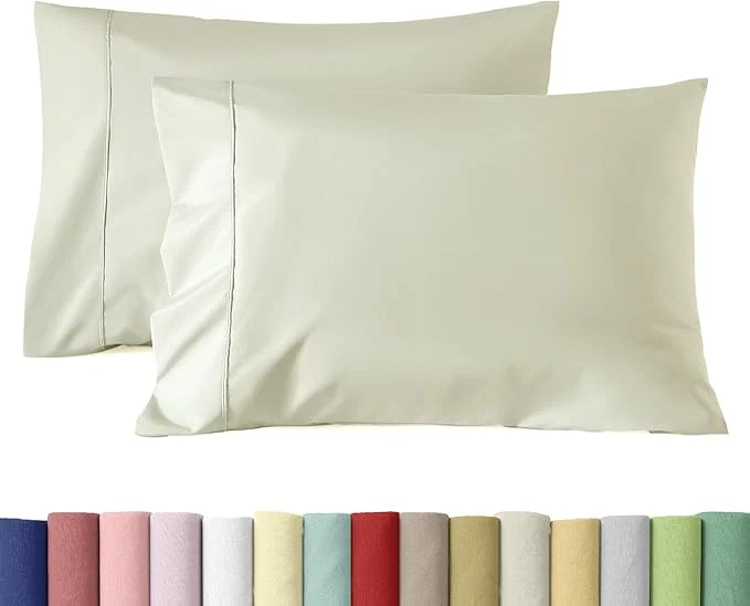 Premium WINLIFE King Pillowcases Set of 2 Cotton Egyptian Quality King Pillow Cases 2 20×36 inches Soft and Breathable Pillow Cover Oatmeal Selected